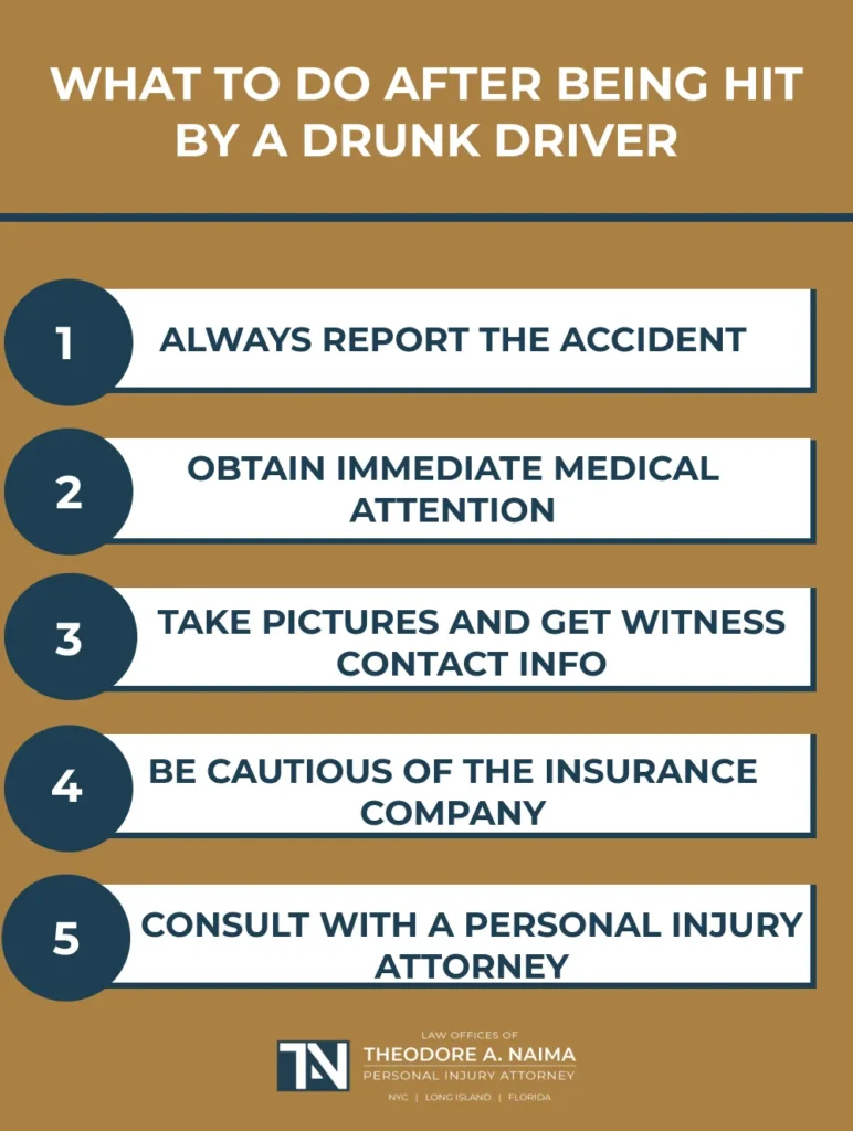 what to do after being hit by drunk driver